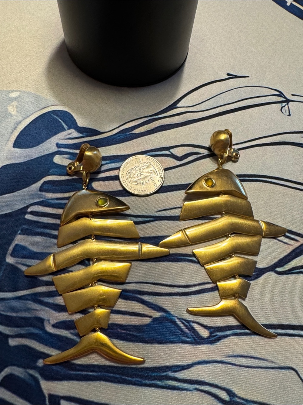 Anne Klein Gold-Tone Fish Drop Earrings - Picture 2 of 5